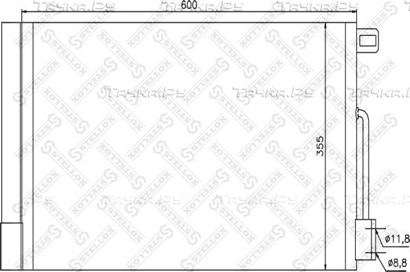 Радиатор кондиционера (конденсатор) Stellox. Артикул 10-45416-SX
