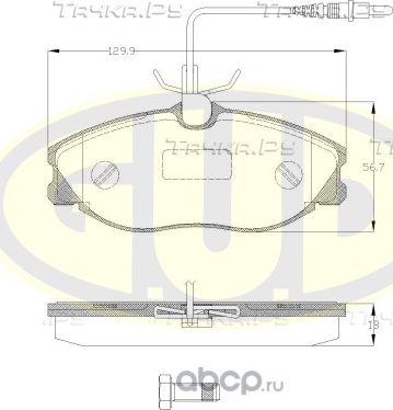 Тормозные колодки G.U.D.. Артикул GBP060404