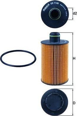 Масляный фильтр Mahle. Артикул OX 1145D