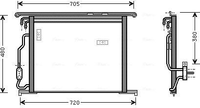 Радиатор кондиционера (конденсатор) AVA (алюминий). Артикул MSA5280