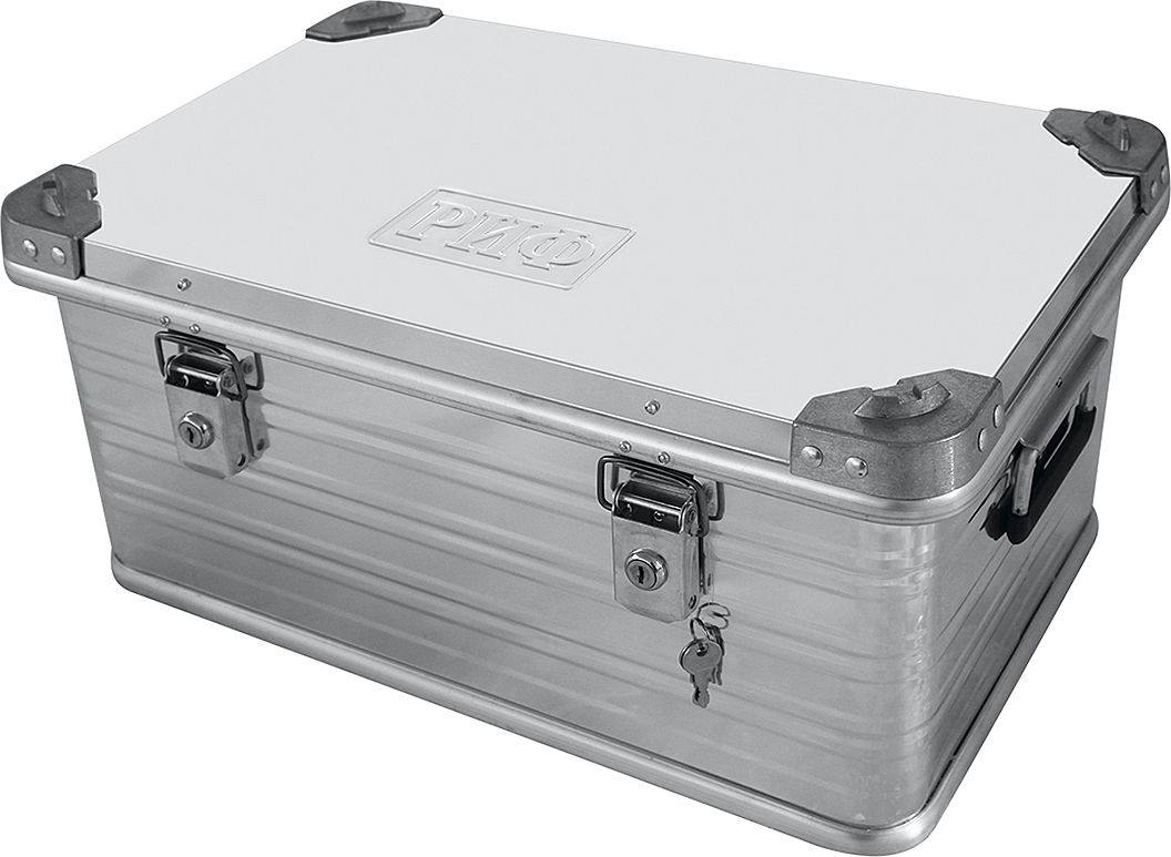 Ящик алюминиевый РИФ усиленный с замком 582х385х277 мм. Артикул E582385277