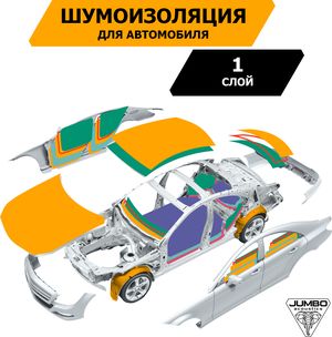 Уплотнительный материал для шумоизоляции автомобиля JUMBO acoustics 5.0, 10 шт.. Артикул D05010D1