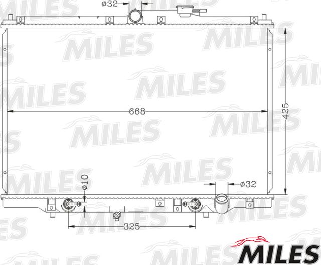Радиатор охлаждения двигателя Miles для Honda Shuttle I 1994-2004. Артикул ACRB369
