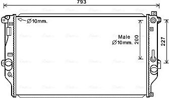 Радиатор охлаждения двигателя AVA. Артикул TO2715
