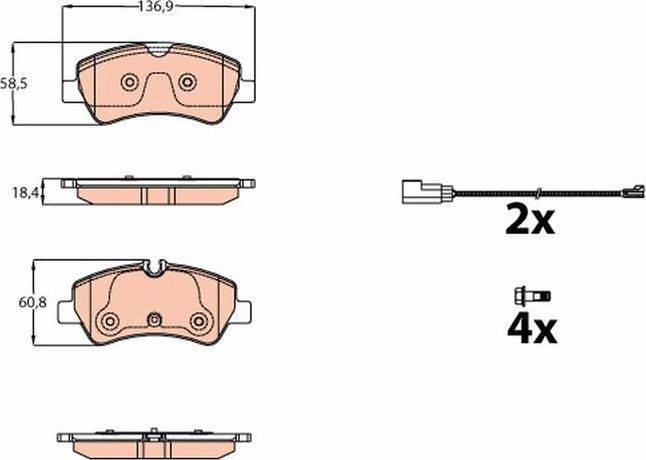 Тормозные колодки TRW. Артикул GDB2161