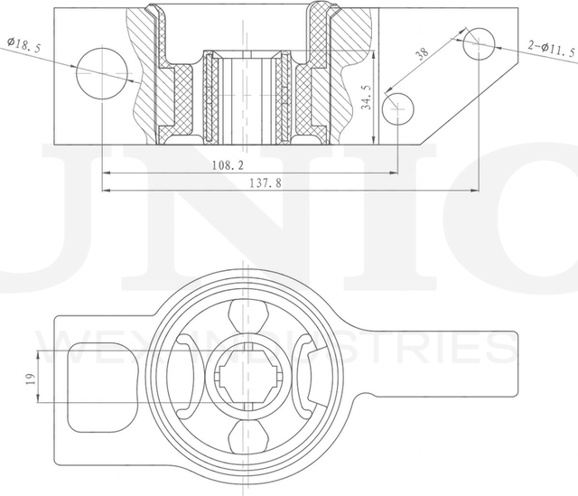 Сайлентблок рычага подвески (Unio). Артикул RMP-20030