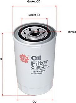 Масляный фильтр Sakura. Артикул C-58270