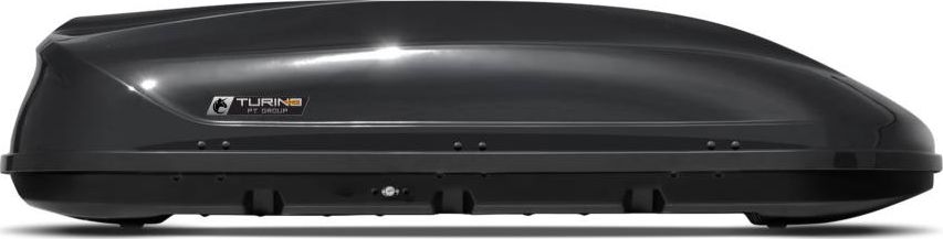 Автомобильный бокс PT Group Turino Medium Luxe аэродинамический серый (460 л, 191х79х46 см), двусторонее открывание. Артикул UNI-XX-442602.46