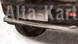 Защита Slitkoff заднего бампера d76 ЧЕРНАЯ матовая для Kia Sportage II 2008-2010. Артикул KSN010B