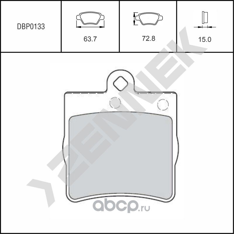 Колодки тормозные дисковые задние MERCEDES W202 93-01, W210 96-02 (Zennek). Артикул DBP0133