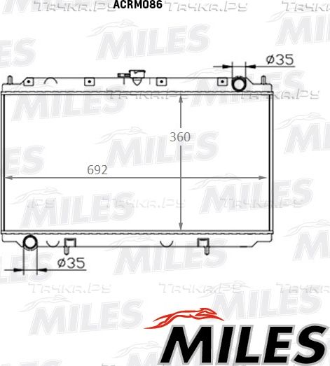 Радиатор охлаждения двигателя Miles (алюминий). Артикул ACRM086