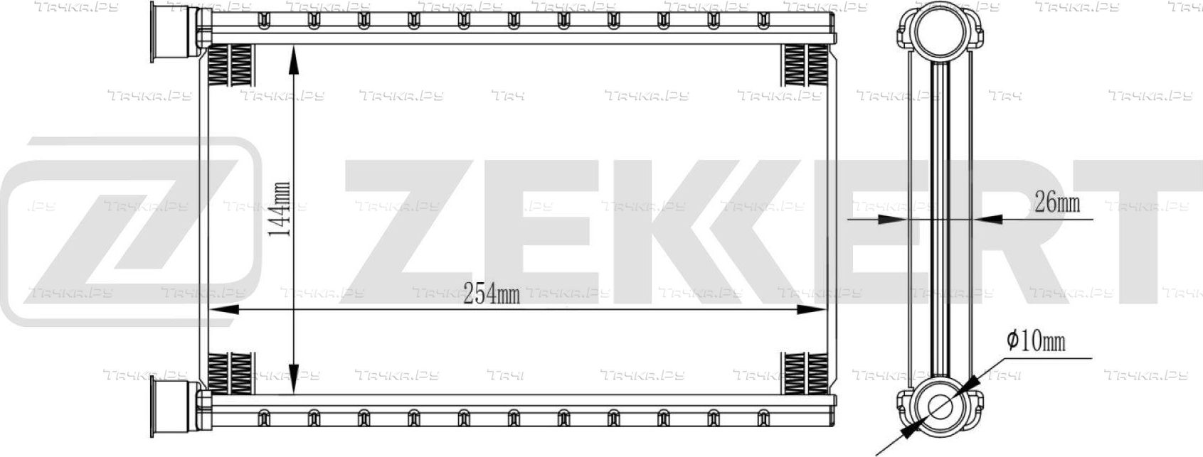 Радиатор отопителя (печки) Zekkert (алюминий) для BMW 1 I (E81/E82/E87/E88) 2004-2012. Артикул MK-5057