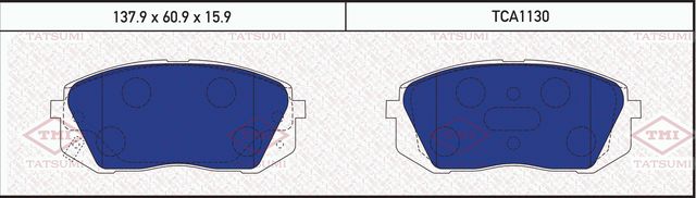 Колодки тормозные HYUNDAI/KIA I40/SPORTAGE 12- перед. (Tatsumi). Артикул TCA1130