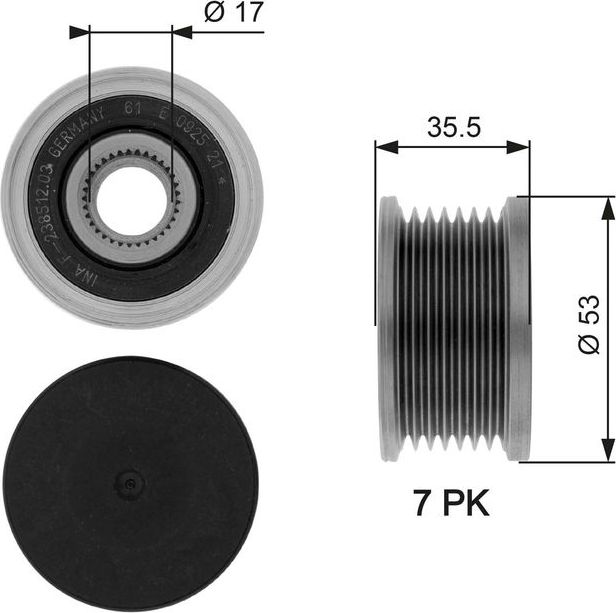 Муфта генератора обгонная Gates DriveAlign® для Nissan Interstar 2003-2026. Артикул OAP7110