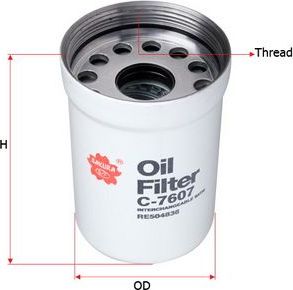 Масляный фильтр Sakura. Артикул C-7607