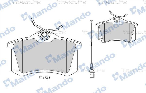 Тормозные колодки Mando задние для SEAT Ibiza III 2002-2009. Артикул MBF015810