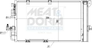 Радиатор кондиционера (конденсатор) Meat & Doria. Артикул 991088