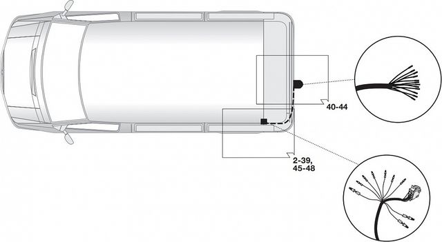 Штатная электрика фаркопа Hak-System (полный комплект) 13-полюсная для Volkswagen Multivan T5 2011-2015. Артикул 21270555