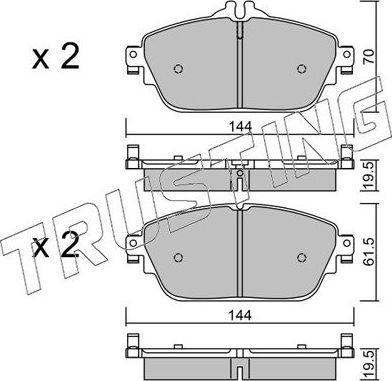 Тормозные колодки Trusting передние для Mercedes-Benz C-Класс IV (W205, C205) 2014-2026. Артикул 1041.0