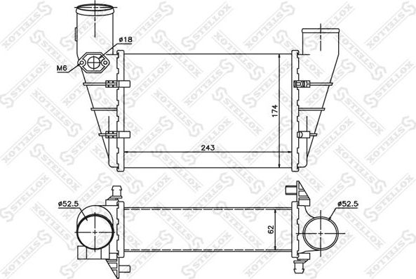 Интеркулер Stellox для Volkswagen Passat B5 1996-2000. Артикул 10-40081-SX