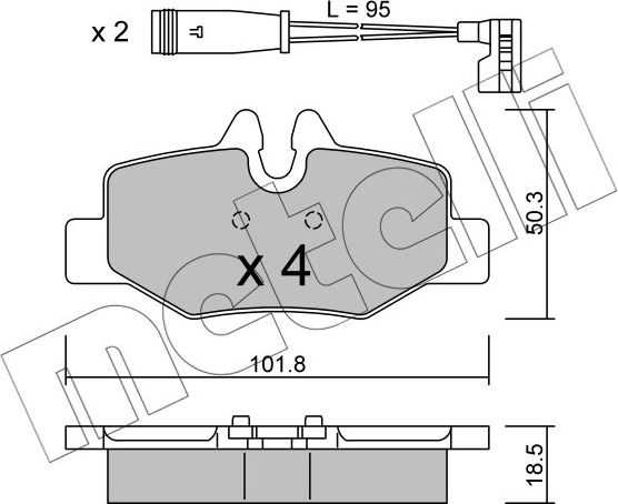 Тормозные колодки Metelli. Артикул 22-0576-0K