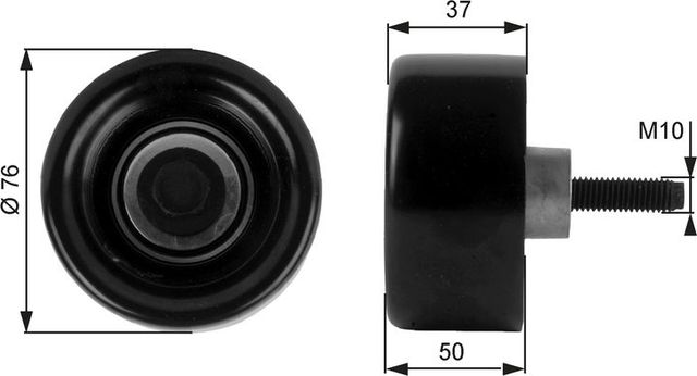 Направляющий (ведущий) ролик приводного поликлинового ремня Gates (Металл). Артикул T36186