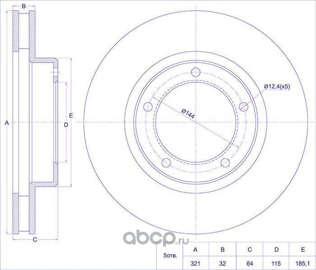 Диск тормозной (TI-Guar). Артикул TG4351260140