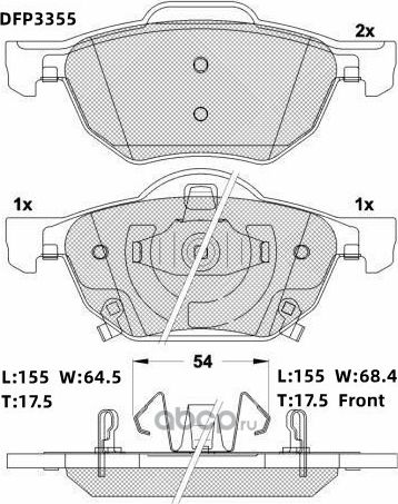 Колодки тормозные дисковые Double Force. Артикул DFP3355