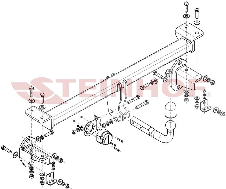 Фаркоп Steinhof для Mercedes-Benz GLC-Класс X253 (в т.ч. AMG) 2015-2022. Артикул M-179