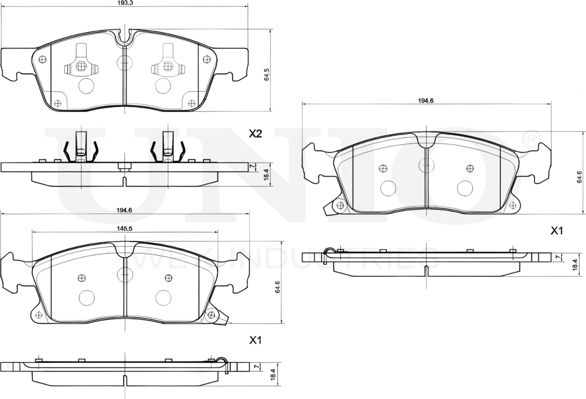 Колодки тормозные диск. передние Jeep Grand Cherokee IV 10- (Unio). Артикул BRP-20284