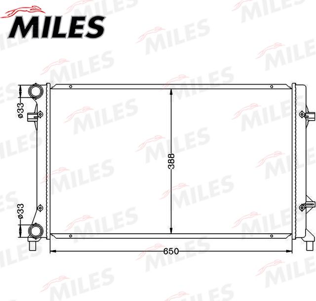 Радиатор охлаждения двигателя Miles (алюминий) для Volkswagen Touran I 2003-2010. Артикул ACRB017
