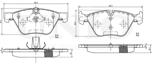 Колодки тормозные дисковые, комплект (Unio). Артикул BRP-20122
