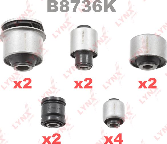 Сайлентблок заднего рычага подвески LYNXauto KIT. Артикул B8736K