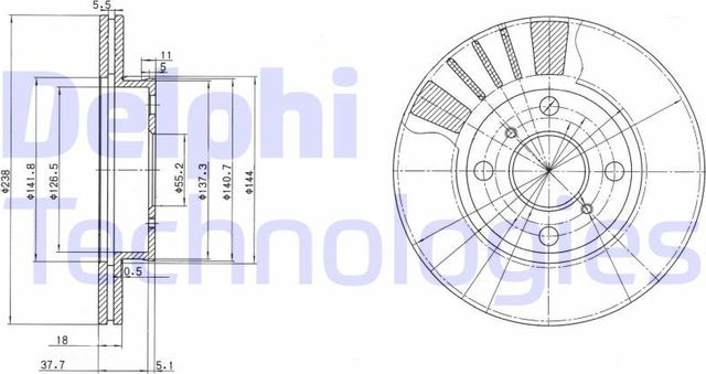 Тормозной диск Delphi. Артикул BG3424