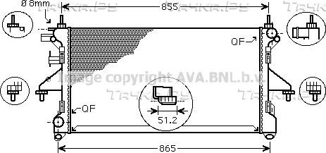 Радиатор охлаждения двигателя AVA для Citroen C3 I 2002-2009. Артикул PEA2308