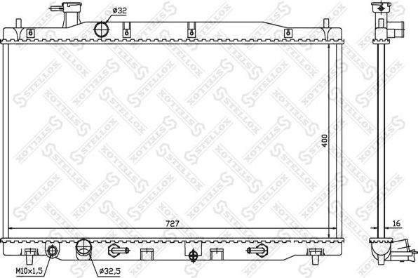 Радиатор охлаждения двигателя Stellox. Артикул 10-25455-SX