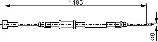 Трос ручника (тросик ручного тормоза) Bosch. Артикул 1 987 482 214