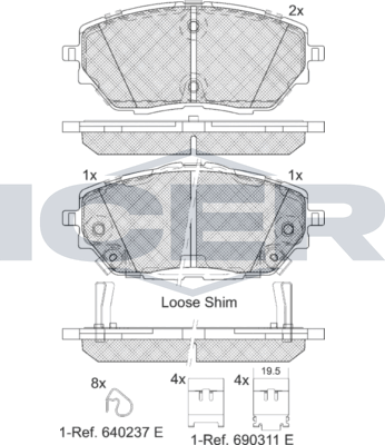 Тормозные колодки Icer. Артикул 182287