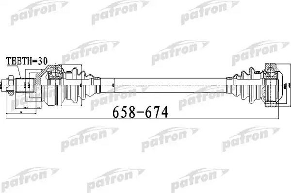 Полуось (привод в сборе, приводной вал) Patron. Артикул PDS0480