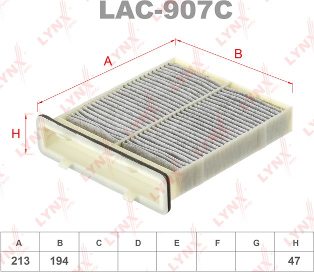 Салонный фильтр LYNXauto. Артикул LAC-907C