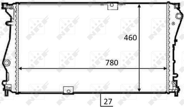 Радиатор охлаждения двигателя NRF (алюминий) для Renault Trafic II 2006-2014. Артикул 58498