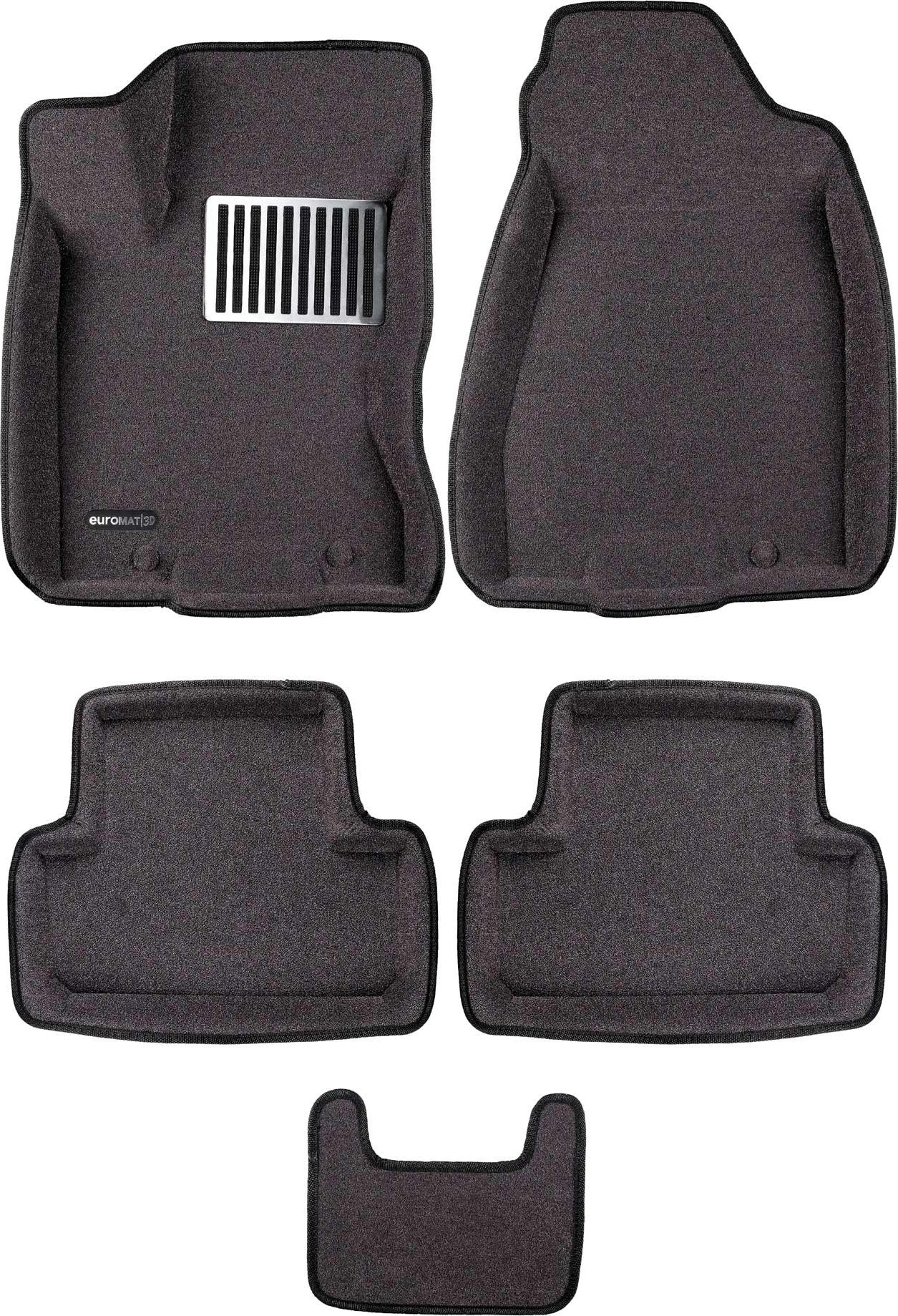 Коврики текстильные Euromat 3D Lux для салона Nissan X-Trail T31 2007-2014 СЕРЫЕ. Артикул EM3D-003721G