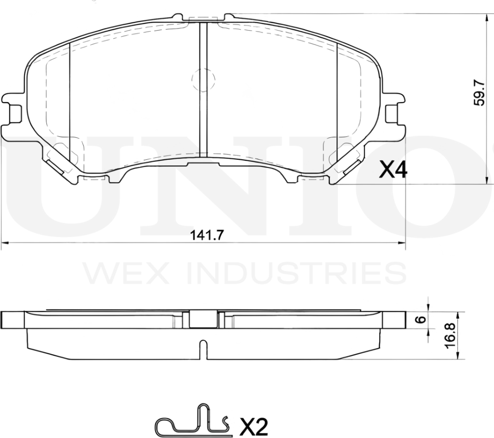 Колодки тормозные дисковые, комплект (Unio). Артикул BRP-20451