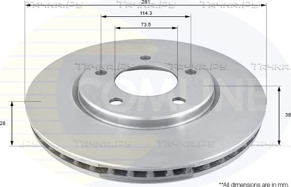 Тормозной диск Comline Comline. Артикул ADC2304V