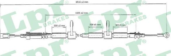 Трос ручника (тросик ручного тормоза) LPR. Артикул C0985B