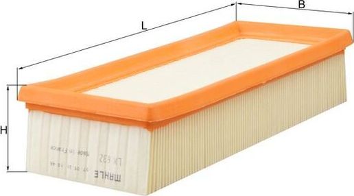 Воздушный фильтр Mahle для Rover 100 1994-1998. Артикул LX 632