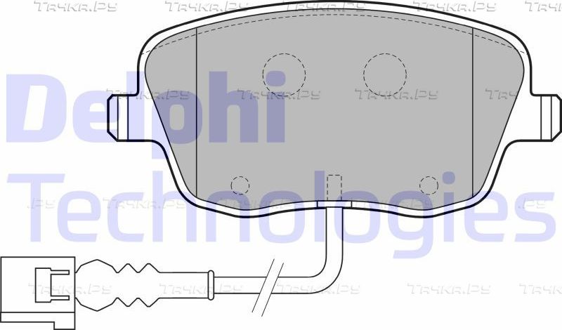 Тормозные колодки Delphi (Low-Metallic) передние для Volkswagen Polo IV 2001-2012. Артикул LP1754