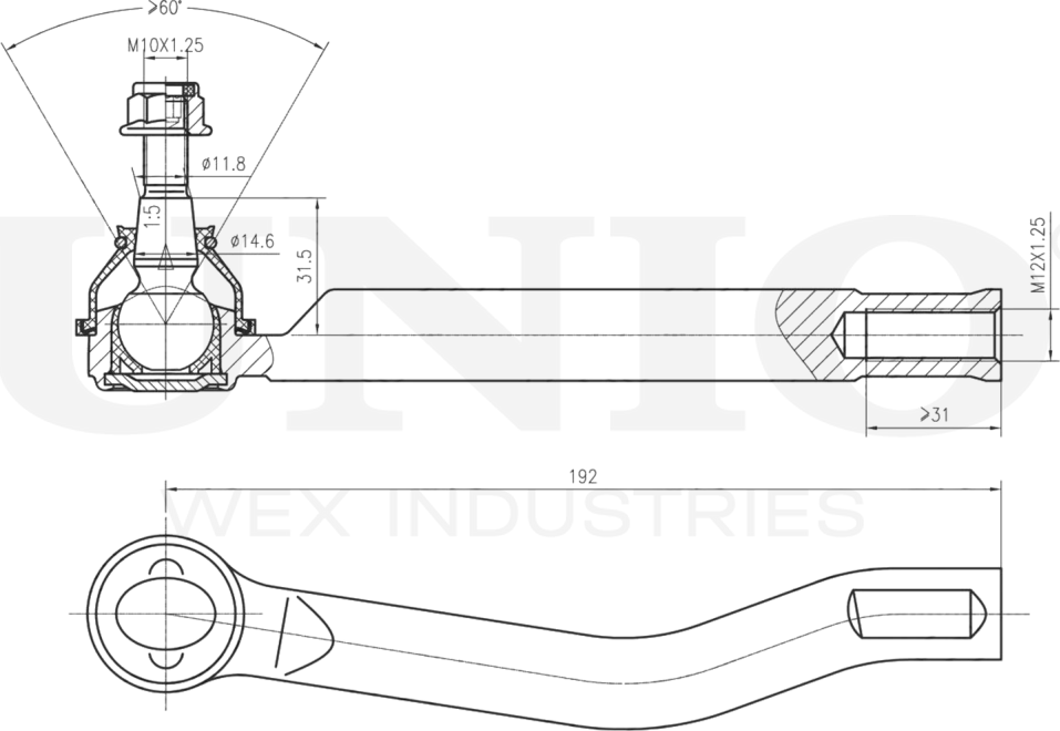 Наконечник рулевой тяги (Unio). Артикул SSP-10140
