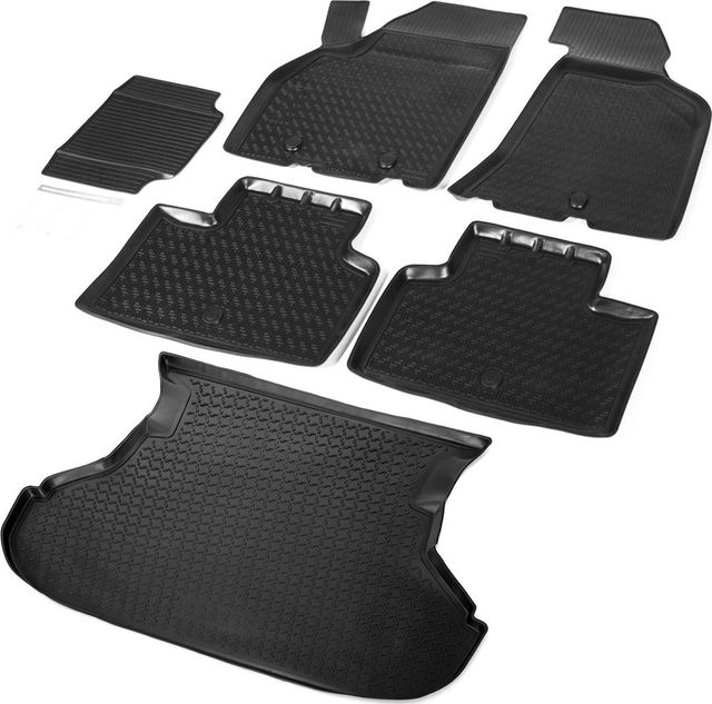 Комплект ковриков Rival для салона и багажника Lada Priora седан 2007-2018. Артикул K16004002-1