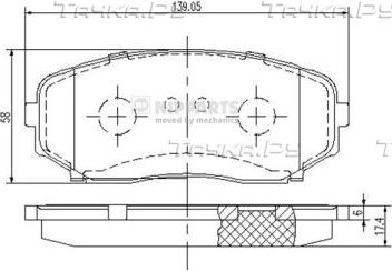 Тормозные колодки Nipparts передние для Mazda CX-7 I 2006-2014. Артикул N3603070